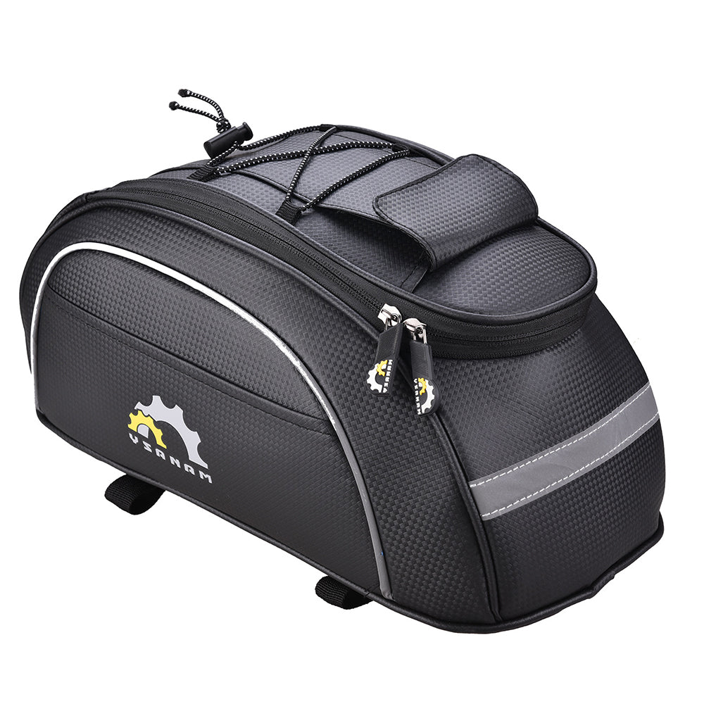 YSANAM YS-113S 8L Bicycle Waterproof PU Leather Insulation Bag Rear Rack Pannier Pack Cycling Storage Bag - Black YSANAM YS-113S 8L Bicycle Waterproof PU Leather Insulation Bag Rear Rack Pannier Pack Cycling Storage Bag - Black